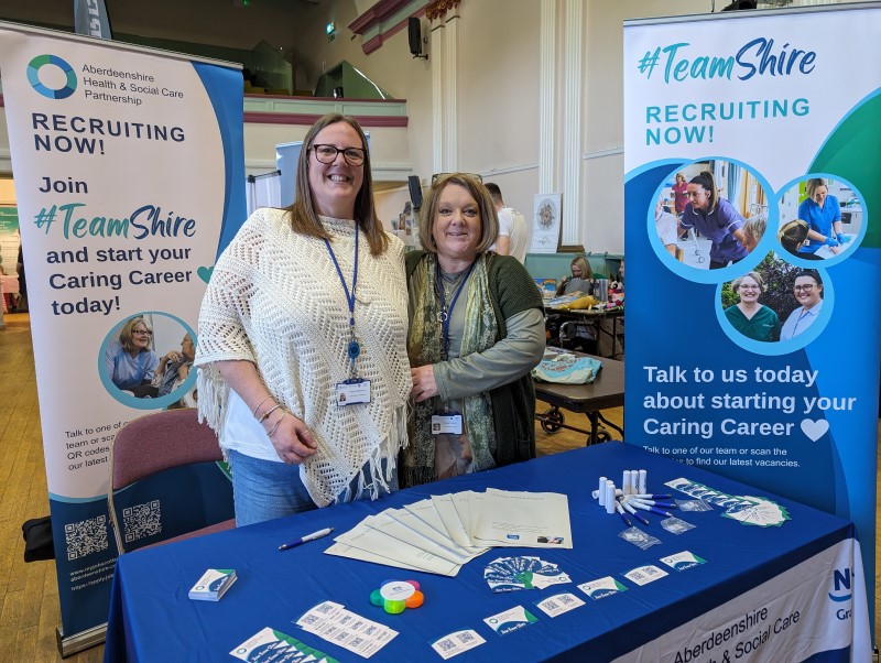 Pictured are Hzeal and Tracey of AHSCP who were on hand to talk about careers in home care